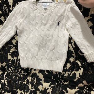 Ralph Lauren (“Polo”). Baby, size 24 months, white sweater.
